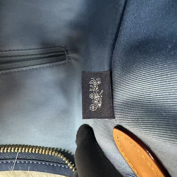 Coach Laurel Large Shoulder Bag Crossbody Signature Gold Denim NWT CY697 - Picture 9 of 11